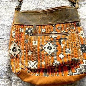 Myra Bag Orange and Brown Crossbody Bag
